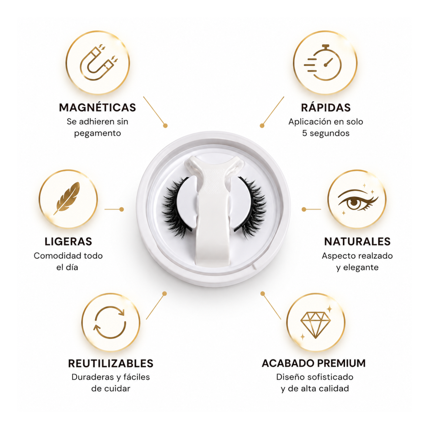 Pestañas magnéticas | Rzeutilizables